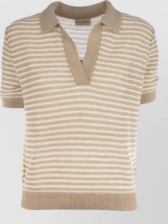 Paul & Shark short sleeve striped knit top