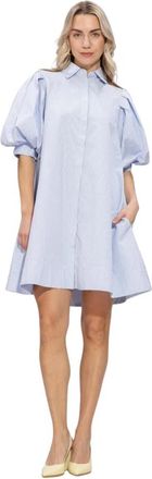 Notre-V Nv-Finley BIG Mini Jurk - Dames - Shirt Kleedjes - Blauw - XL - Kleedjes