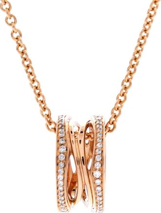 Bulgari B. Zero1 Open Design Legend Zaha Hadid Pendant Necklace 18K Rose Gold with Diamonds