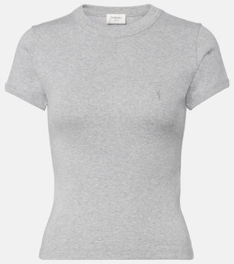 Saint Laurent Camiseta Cassandre de jersey de algod&oacute;n