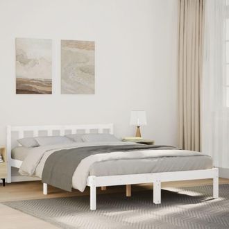 Berkfield Home Extra Long Bed Frame without Mattress White 140x210 cm Solid Wood Pine