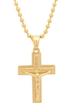 Steeltime 18K Gold Cross Necklace at Nordstrom Rack