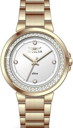 Invicta Angel Quartz Crystal Silver Dial Ladies Watch 50166