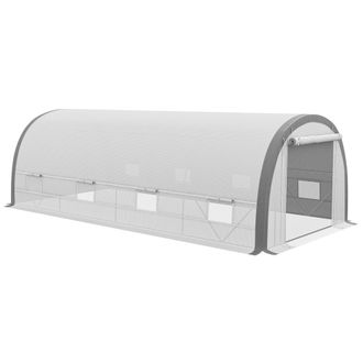 OUTSUNNY Walk-in Tunnel Greenhouse - Upgraded Structure - Mesh Door & Windows | TJ Hughes White