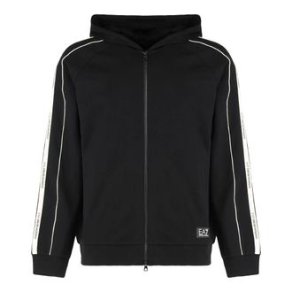 Emporio Armani Zip-throughs, male, Black, Size: 2XL Hooded Sweatshirt with Zip