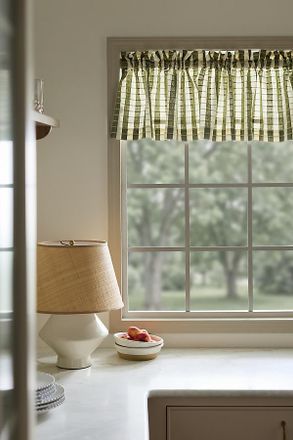 Anthropologie Cotton Woven Stripe Valance Curtain