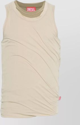 Diesel crew neck layered nylon silk tank top