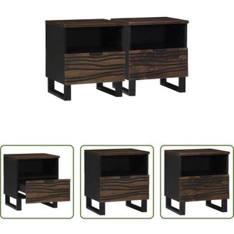 vidaXL vidaXL Cassetto - Armadio da Notte con cassetto 2 pcs Noce 40 x 33 x 46 cm