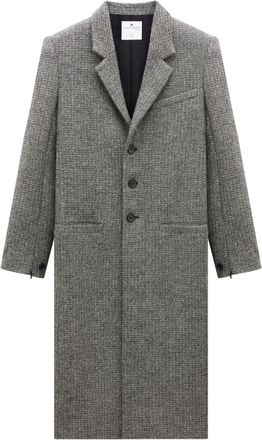 Courrèges single-breasted wool-blend coat - men - Wool/Other Materials/Polyamide/Polyester - 46 - Black