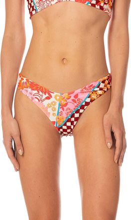 Maaji Cosmic Tropic Sunflash Splendor Reversible Bikini Bottoms in Open Pink at Nordstrom, Size X-Small