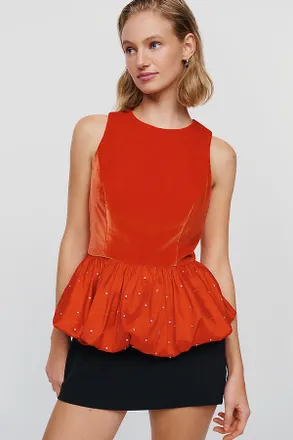 Hutch Velvet Peplum Top