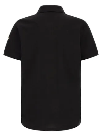 Moncler Mens Black Cotton Polo Shirt