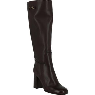 Ferragamo Ovidio Knee High Leather Boot in Dark Brown at Nordstrom Rack, Size 10
