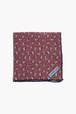 Corneliani Floral Patterned Linen Pocket Square size Unica