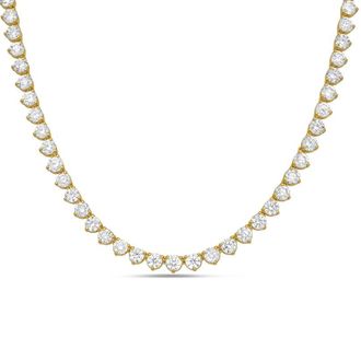 Diana M. Jewels 14kt Yellow Gold 30cts Lab Grown Diamond 3 prong Tennis Necklace