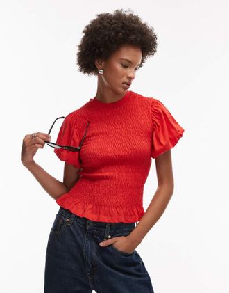 AllSaints Dael - Top arricciato rosso