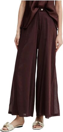 Forte_Forte My Pants - Dames - Wijde Broeken - Bruin - XL - Katoen - Broeken