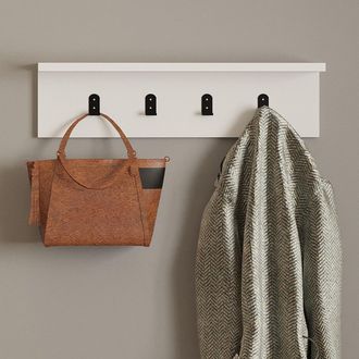 Dmora Perchero Trecasali, 4 Ganchos, Instalaci&oacute;n En Pared, 15h Cm Blanco