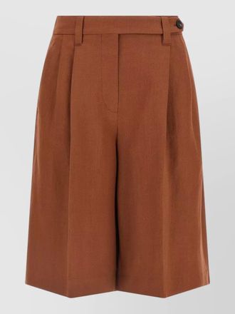 Brunello Cucinelli sartorial bermuda shorts pleats belt loops pockets
