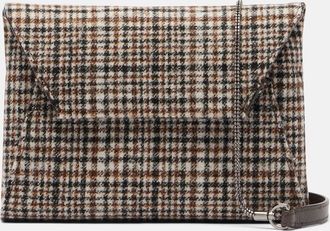 Brunello Cucinelli Clutch Mini a quadri con monili