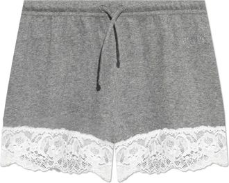 VETEMENTS Korte Broeken, Dames, Grijs, XS, Katoen, Klassieke Shorts met Kant