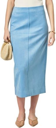 English Factory Faux Suede Midi Skirt in Slate Blue at Nordstrom, Size X-Small