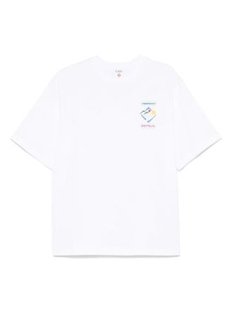 Casablanca White Cotton T-Shirt With Print