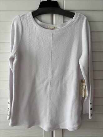 Escape Terry Boat Neck Sweater In White