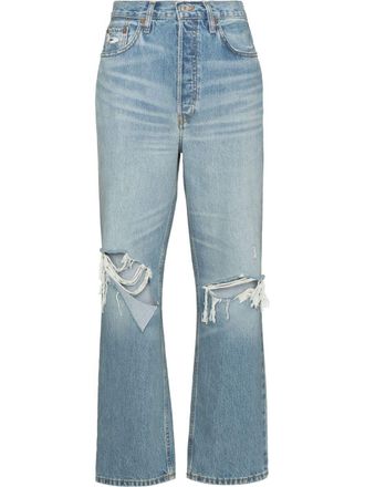 Re/Done ripped straight-leg jeans - Blue