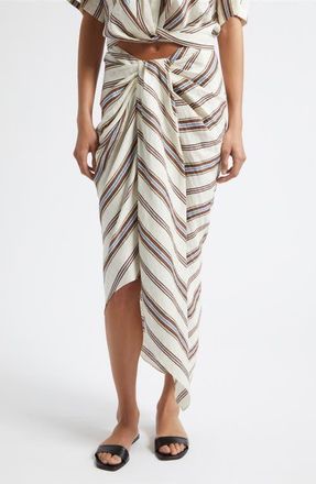 A.L.C. Rhodes Stripe Linen Blend Skirt in Panna Multi at Nordstrom, Size 00