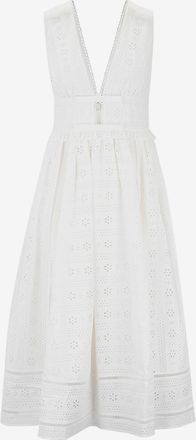 Self Portrait Ausgestelltes Midikleid aus Baumwolle Broderie