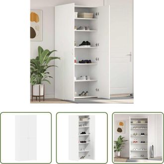 vidaXL vidaXL Armadio per scarpe moderno - Mobile per scarpe Bianco 80 x 35.5 x 180 cm Legno multistrato