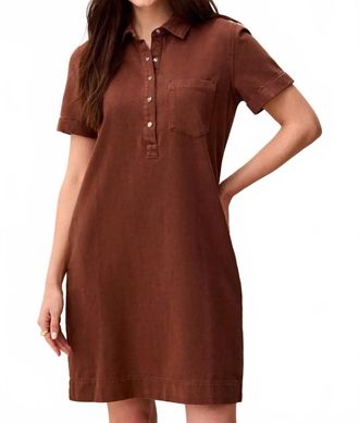 Tribal Pop Over Mini Dress In Rustic Brown