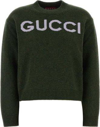Gucci Bottle Green Wool Sweater
