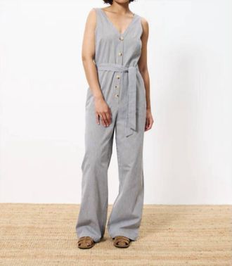 FRNCH Maddie Striped Jumpsuit In Creme
