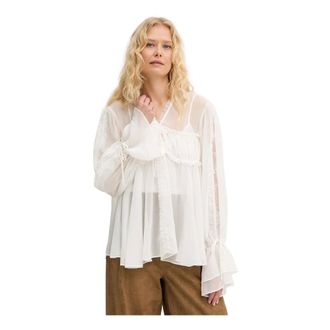 Pinko Pinko, Overhemden, Dames, Wit, XS, Polyester, Zijdeachtige blouse
