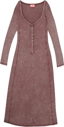 Diesel Abito midi D-Ley a coste - Marrone