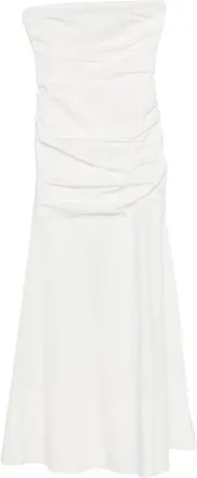 St.Agni Abito midi con ruches - Bianco