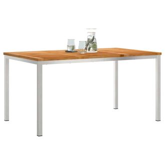 Berkfield Home Outdoor Dining Table 150x90x75 cm Solid Wood Teak in Brown | Size: 150 x 90 x 75 cm