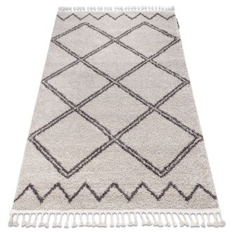 RugsX Rugsx - Alfombra Berber Asila B5970 Crema/marr&oacute;n Franjas Bereber Marroqu&iacute; Shaggy Beige 160x220 Cm