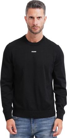 HUGO BOSS Truien - Heren - Ronde hals truien - Zwart - L - Katoen - Truien & Vesten