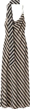 Mango Stripe Slipdress & Scarf in Ecru at Nordstrom, Size X-Small
