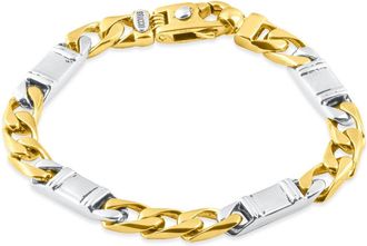 Pompeii3 Mens Figaro Link 14k Gold (52gram) or Platinum (85gram) 8mm Bracelet 8.5