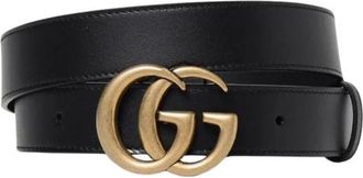 Gucci Accessoires, Heren, Zwart, ONE Size, Leer, Leren Riem met Gesp