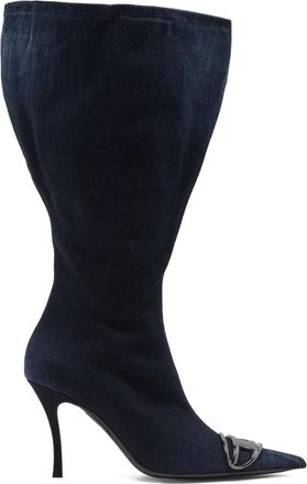 Diesel D. Venus boots - women - Cotton/Fabric/Calf Leather - 39 - Blue