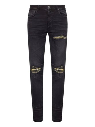 Amiri bandana-patch distressed jeans - Black