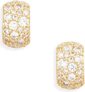 Nadri The Perfect Gift Crushed Pave Stud Earrings in Gold at Nordstrom