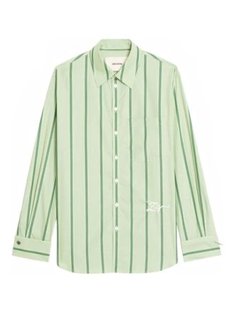 Zadig&Voltaire Morning striped shirt - women - Organic Cotton - S - Green