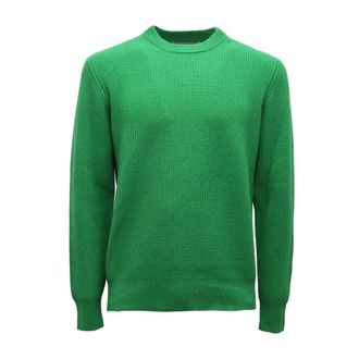 Ballantyne R Neck Pullover - male - Ballantyne - Round-neck Knitwear - Green - XL - Knitwear