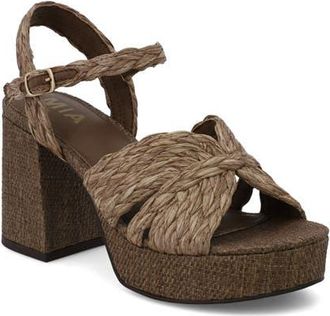 Mia Ankle Strap Platform Sandal in Brown at Nordstrom, Size 6.5